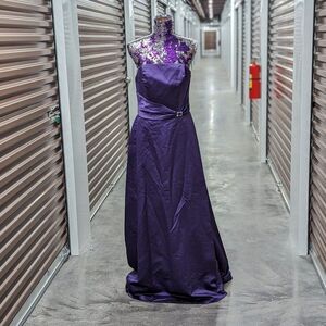 Mori Lee by Madeline Gardner Size 13/14 Strapless Purple Dress w Matching Wrap